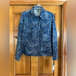 Lauren Jeans Company Blue and White Patterned Blazer